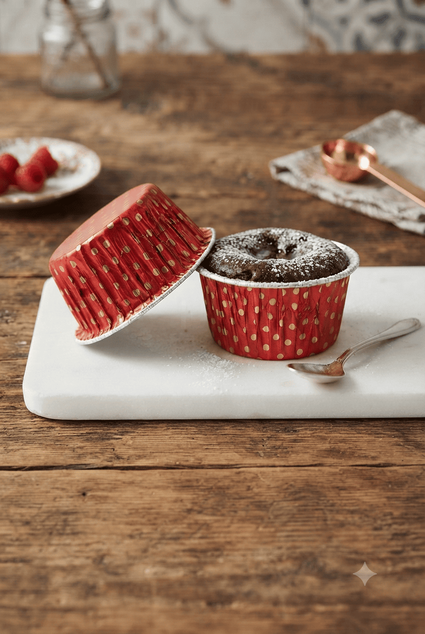Round Baking Cups-130ml (Golden/Red)