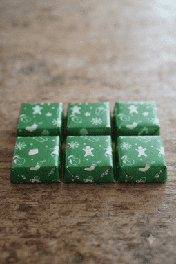 Christmas Design Chocolate Foil Wrapper (Green/Silver)