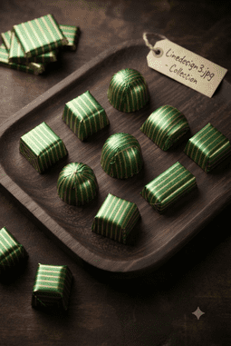 Line Design Chocolate Foil Wrapper (Golden/Green)