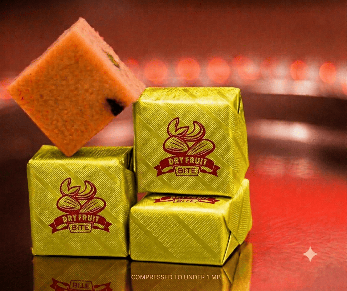 Dry Fruit Mewabite Wrappers With Line Embossed