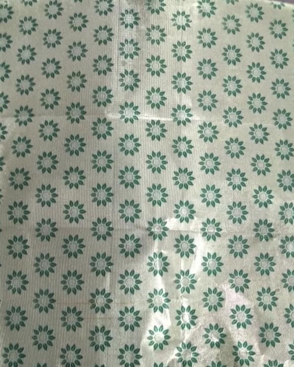 Floral Printed Chocolate Foil Wrapper-Silver/Green