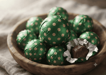 Dot Design Chocolate Foil Wrapper (Green/Silver)