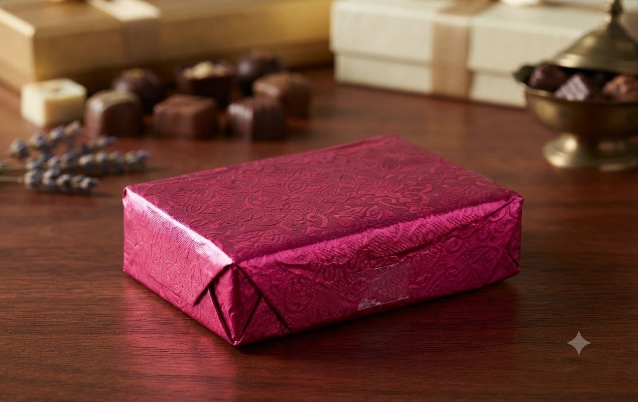 Mandala Embossed Majenta Colour Chocolate Foil