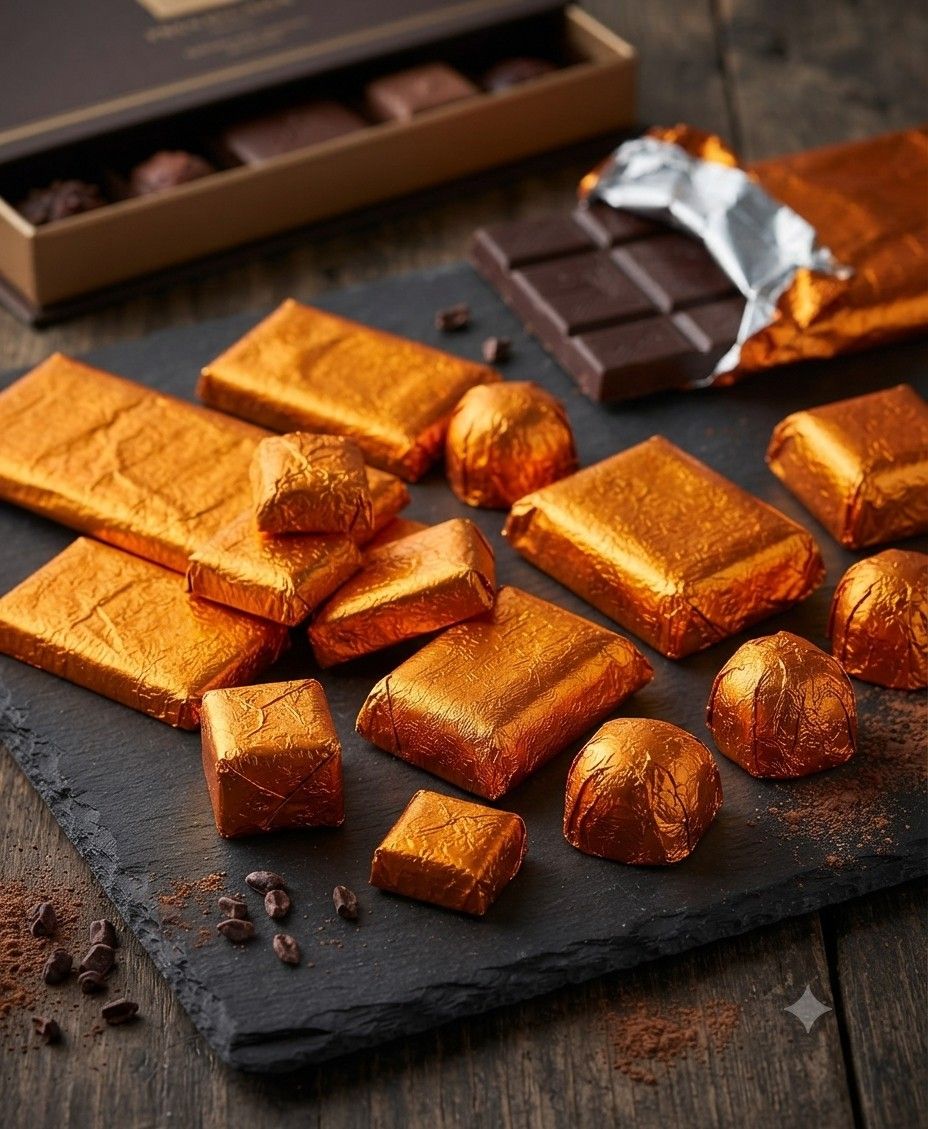 Orange Colour Plain Chocolate Foil Wrapper
